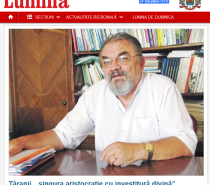 Profesorul Ilie Bădescu în ziarul Lumina al Patriarhiei Române: Țăranii, „singura aristocraţie cu investitură divină”