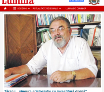 Profesorul Ilie Bădescu în ziarul Lumina al Patriarhiei Române: Țăranii, „singura aristocraţie cu investitură divină” Profesorul Ilie Bădescu în ziarul Lumina al Patriarhiei Române: Țăranii, „singura aristocraţie cu investitură divină”